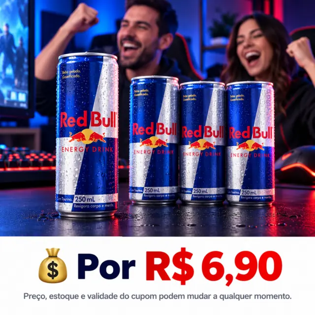 Exemplo de oferta de Red Bull com quatro latas